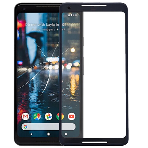 Wewoo Lentille frontale en verre extérieur pour Google Pixel 2 XL noir