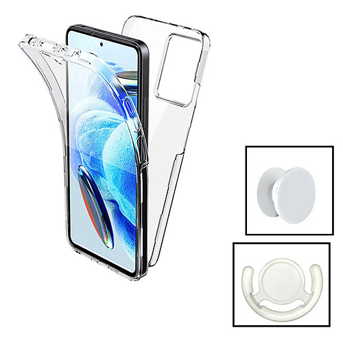 Kit 3x1 PROTECTION IMPACT 360 ° + 1 SuppOrt GripHolder + 1 SUPPORT DE PRIMINEUX WHITE Phonecare pour Xiaomi 13T - Transparent / blanc