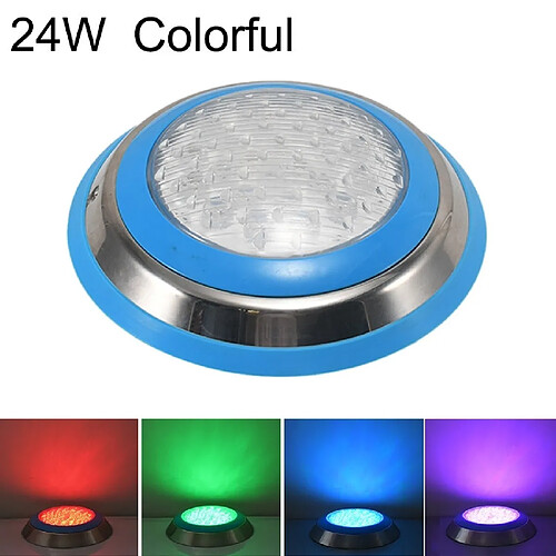 Wewoo Lumière sous-marine de paysage de de piscine murale en acier inoxydable 24W LED colorée