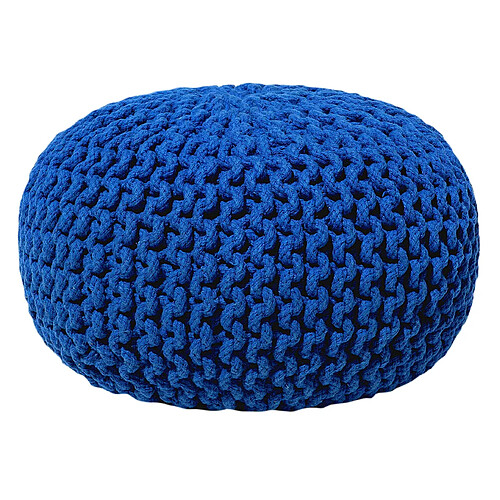 Beliani Pouf en coton bleu foncé 40 x 25 cm CONRAD