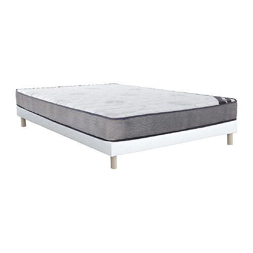 Vente-Unique Ensemble 140 x 190 cm sommier tapissier + matelas ressorts ensachés ép.19cm - KIJAL de YSMÉE