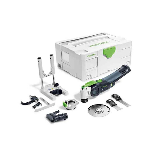 Festool OSC 18 Li E-Basic Set Vecturo Outil Oscillant sans fil 18V Brushless StarlockMax Solo + Accessoires + Coffret - sans batterie, sans chargeur (574849)