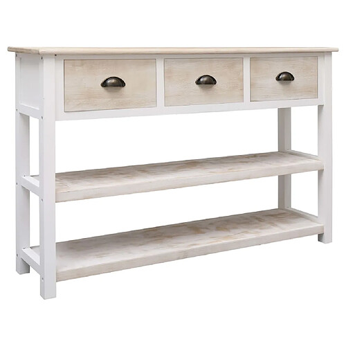 vidaXL Buffet Naturel et blanc 115x30x76 cm Bois