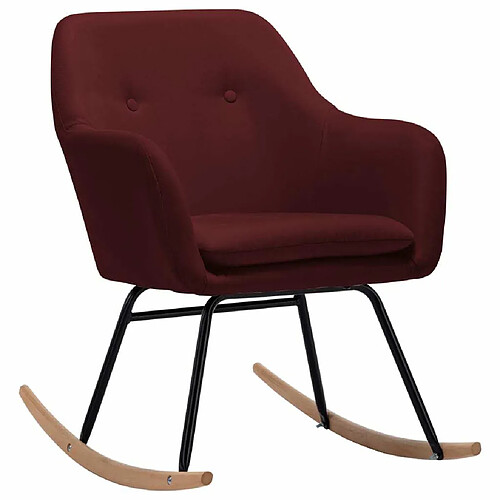 Maison Chic Chaise à bascule | Fauteuil Relax, design moderne Rouge bordeaux Tissu -GKD71265