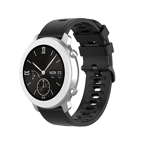 Wewoo Bracelet pour montre connectée de remplacement de Smartwatch en silicone Amazfit GTRtaille 22 mm noir