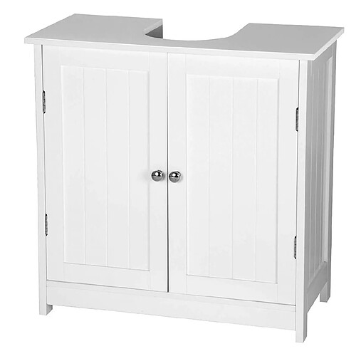 Helloshop26 Meuble de salle de bain sous-vasque 60 × 30 × 60 cm en bois blanc 19_0001063