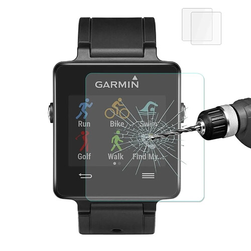 Wewoo Film protecteur écran pour Garmin Vivoactive montre intelligente 0.2mm 9H dureté de surface 2.15D anti-déflagrant en verre trempé 2 PCS