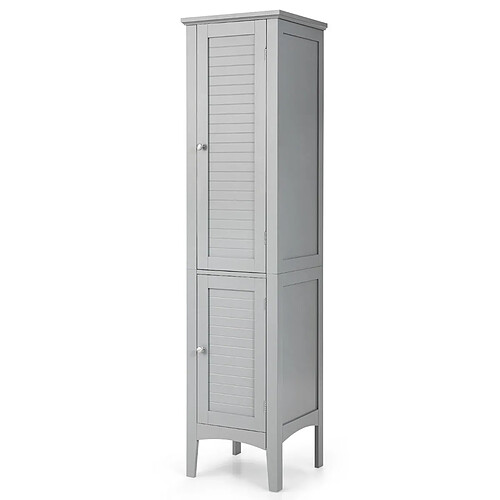 Helloshop26 Meuble de rangement salle de bain meuble colonne sur pied avec rangement à 5 niveaux organisateur de rangement 37 x 37 x 160 cm gris 20_0006292