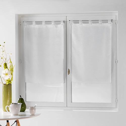 Douceur D'Interieur Paire droite passants - Dandy - 60 x 90 cm - Blanc