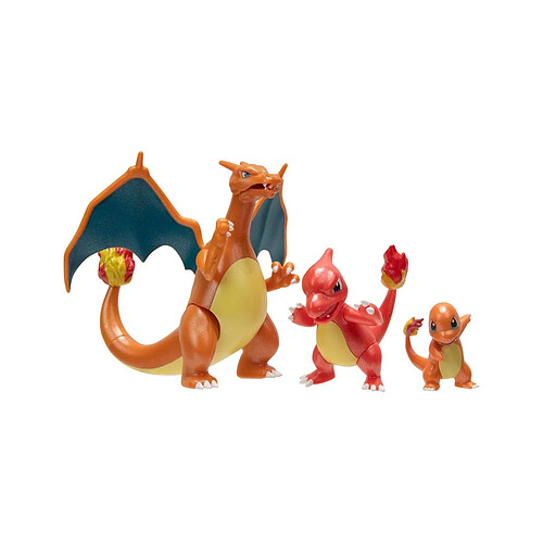 Jazwares Pokémon - Pack 3 figurines Select Evolution Charmander , Charmeleon , Charizard