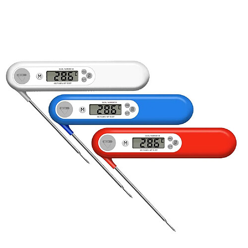 Justgreenbox Thermomètre alimentaire numérique à lecture instantanée sonde à viande testeur de température de cuisson de cuisine pour barbecue à lait, Bleu