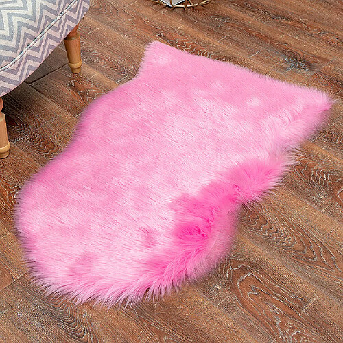 LUUCOZK Tapis moelleux en fausse fourrure, tapis à poils longs pour chambre à coucher, salon, rose-150x180cm6p