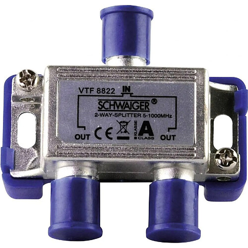 Schwaiger VTF8822 241 Cable splitter Argent - séparateurs ou commutateurs de câbles (Argent, 55 mm, 16 mm, 50 mm)