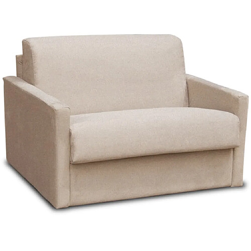 City Fauteuil convertible Aosta tissu beige couchage 75x195 cm