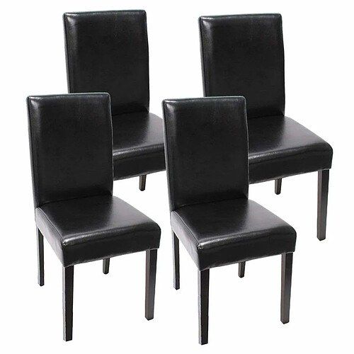 Decoshop26 Lot de 4 chaises de salle à manger synthétique noir pieds foncés CDS04146