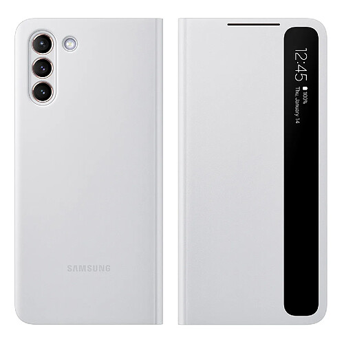 Étui Samsung S21 Plus Fenêtre Tactile Smart Clear View Original gris clair