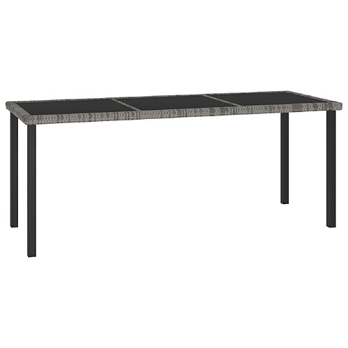 vidaXL Table à dîner de jardin Gris 180x70x73 cm Résine tressée