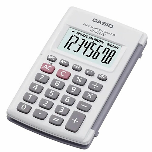 Calculatrice Casio HL-820LV-WE Gris Résine (10 x 6 cm)