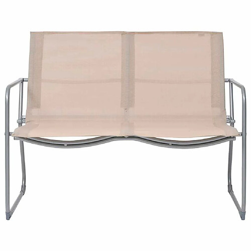 Maison Chic Salon de jardin 4 pcs - Table et chaises d'extérieur - Mobilier/Meubles de jardin Moderne Tissu et acier Crème -MN39613