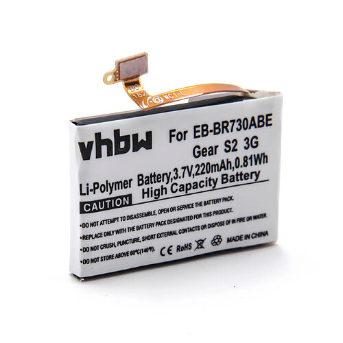 vhbw Li-Polymère batterie 220mAh (3.7V) pour smartwatch Samsung Gear S2 3G-Version, SM-R730, SM-R730A, SM-R730S, SM-R730T, SM-R730V