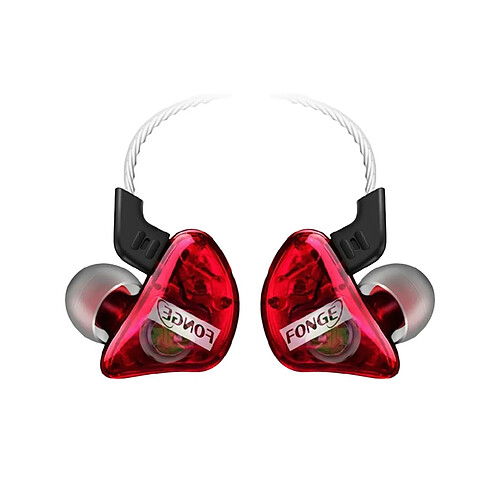 LUUCOZK Écouteurs intra-auriculaires étanches pour le sport, super basses, HiFi, avec micro - Rouge transparent