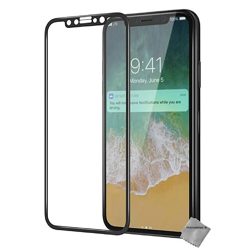 Htdmobiles Film de protection vitre verre trempe incurve integral pour Apple iPhone X - NOIR