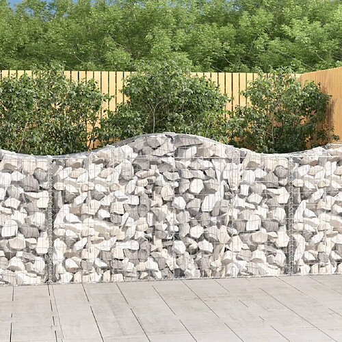 vidaXL Paniers à gabions arqués 8 pcs 200x50x100/120 cm fer galvanisé