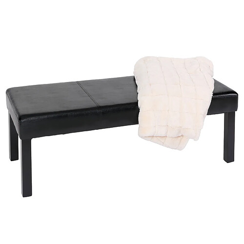 Mendler Banc banquette Ambato, similicuir brillant, 120x49x43cm, noir