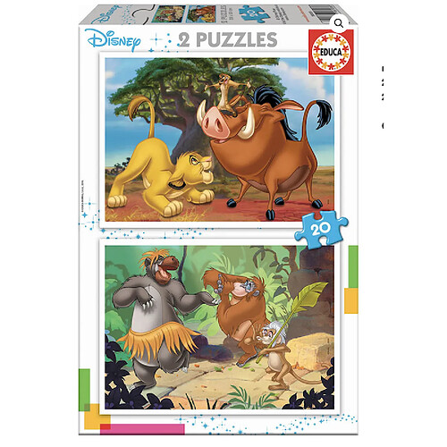 Educa Borras 2 puzzles de 20 pieces Disney Animaux