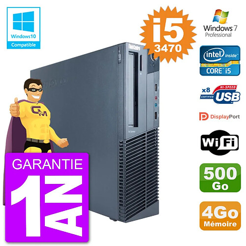 PC Lenovo ThinkCentre M82 SFF i5-3470 RAM 4Go Disque 500Go Graveur DVD Wifi W7 · Occasion