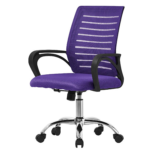 ML-Design Chaise de bureau gaming ergonomique violet pivotante 360° maille respirante