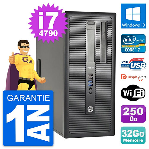 PC Tour HP ProDesk 600 G1 Intel i7-4790 RAM 32Go Disque 250Go Windows 10 Wifi · Occasion