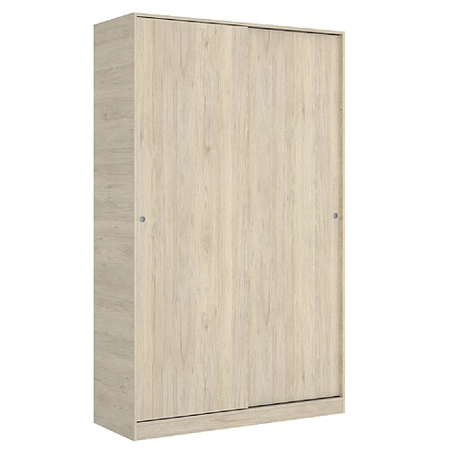 Pegane Armoire à portes coulissantes coloris naturel - Longueur 120 x Profondeur 50 x Hauteur 204 cm