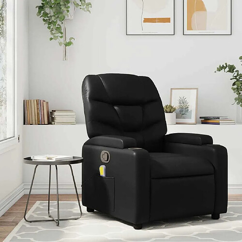 Maison Chic Fauteuil de massage inclinable,Fauteuil luxe de relaxation Noir Similicuir -MN96835