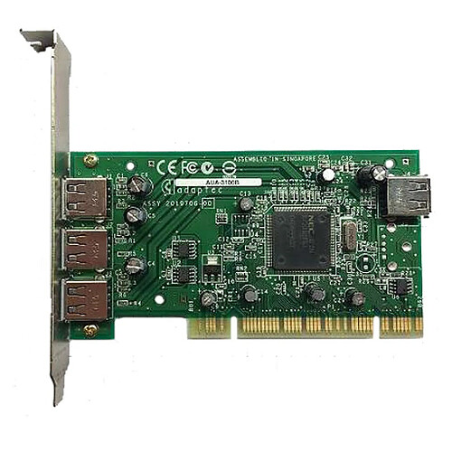 Carte Adaptateur 4x USB ADAPTEC AUA-3100B PCI ASSY 2019706-00 · Occasion