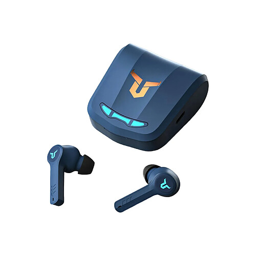 LUUCOZK Écouteurs sans fil à effet sonore surround RVB avec lumière respiratoire Bluetooth 5.1 Écouteurs intra-auriculaires de sport-Bleu