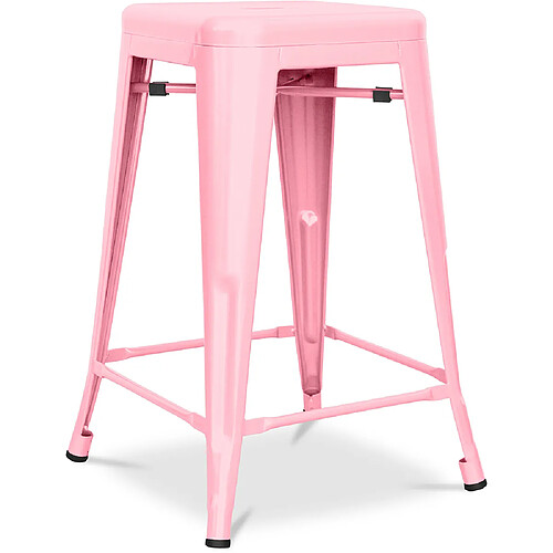 ICONIK INTERIOR Tabouret de bar - Design industriel - Acier mat - 60cm - Nouvelle édition - Stylix Rose