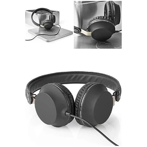 NEDIS Casque SONO Audio Studio Professionnel NOIR, Casque Filaire 3.5mm + Adaptateur 6.35mm, Casque de Monitoring, Son Parfait