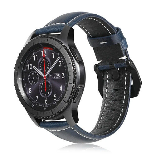 Wewoo Bracelet pour montre connectée de sport en cuir arbre Samsung Galaxy Watch Active 22mm Mazarine