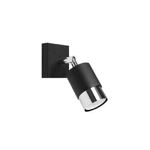 Luminaire Center Spot Nero Single Acier Noir,chrome 1 ampoule 16cm