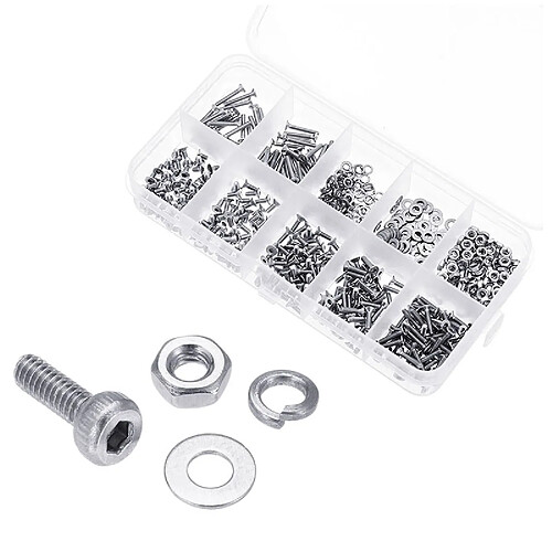 Wewoo Visserie Kit d'écrou à rondelle hexagonale à six pans creux en acier inoxydable 600 PCS M2 304