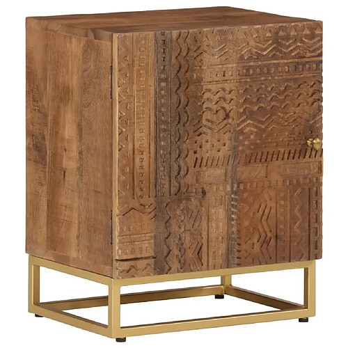 Maison Chic Table de chevet, Table de Nuit, Meuble de Rangement 40x30x50 cm bois massif manguier et fer