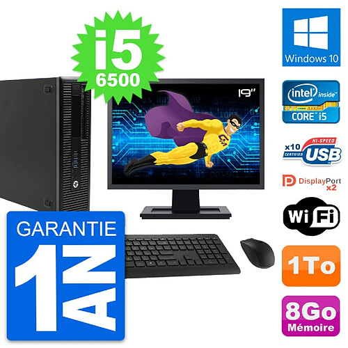 PC HP EliteDesk 800 G2 SFF Ecran 19" i5-6500 RAM 8Go Disque 1To Windows 10 Wifi · Occasion