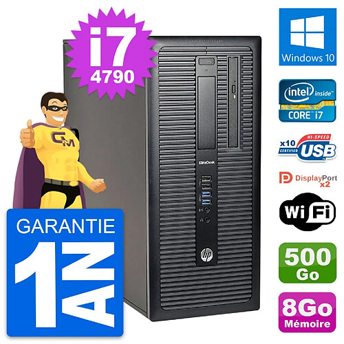 PC Tour HP EliteDesk 800 G1 Intel i7-4790 RAM 8Go Disque 500Go Windows 10 Wifi · Occasion