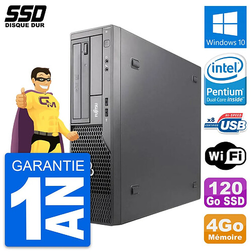 PC Fujitsu Esprimo E500 E85+ DT Intel G630 RAM 4Go SSD 120Go Windows 10 Wifi · Occasion