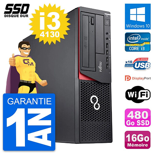 PC Fujitsu Esprimo E920 DT Intel Core i3-4130 RAM 16Go SSD 480Go Windows 10 Wifi · Occasion