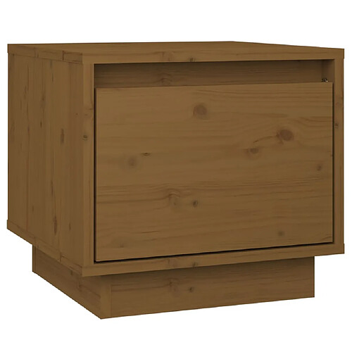 vidaXL Table de chevet Marron miel 35x34x32 cm Bois de pin solide