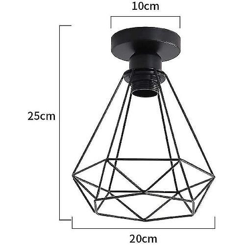 Universal Lampes industrielles en fer plafond lampes en métal noir panier cage lampes en diamant cage plafond lampes pendentif