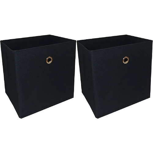 Jardindeco Tiroir grand modèle Kzabox (Lot de 2) noir.