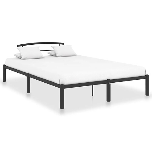 vidaXL Cadre de lit sans matelas noir métal 140x200 cm